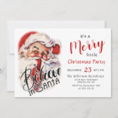 サンタクロースおもしろいメリークリスマスリトルパーティー 招待状 (正面)