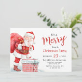 サンタクロースおもしろいメリークリスマスリトルパーティー 招待状 (スタンド正面)