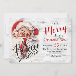 サンタクロースおもしろいメリークリスマスリトルパーティー 招待状