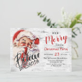 サンタクロースおもしろいメリークリスマスリトルパーティー 招待状 (スタンド正面)