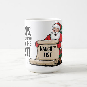サンタクロースおもしろいリストいけなクリスマスデザイン コーヒーマグカップ