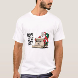 サンタクロースおもしろいリストいけなクリスマスデザイン Tシャツ