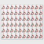 サンタクロースおもしろいレッドイースタンドラゴン ラッピングペーパー (フラット)