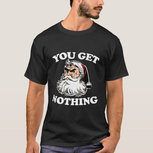 サンタクロースおもしろい怒のクリスマス Tシャツ (正面)