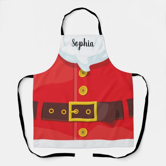 サンタクロースおもしろい衣装文字カスタムクリスマス エプロン (正面)