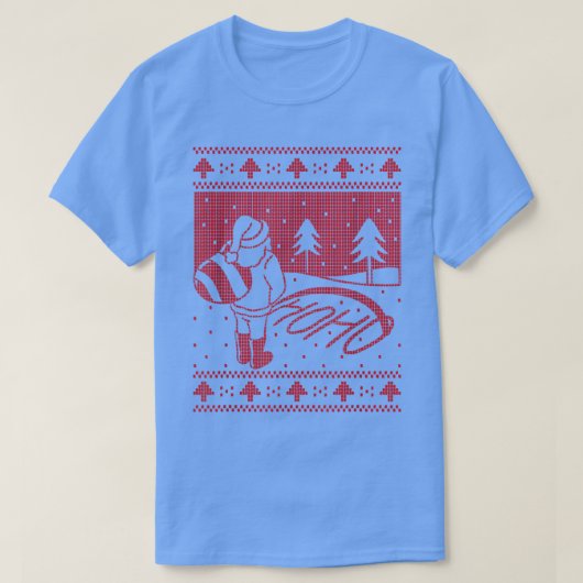 サンタクロースおもしろい醜いセータークリスマスホテル Tシャツ (デザイン正面)