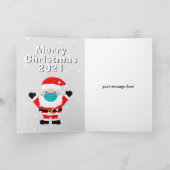 サンタクロースおもしろい顔マスクマンガ2023クリスマス シーズンカード (内部)