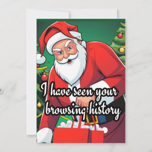 サンタクロースおもしろい|閲覧履歴クリスマス シーズンカード (正面)