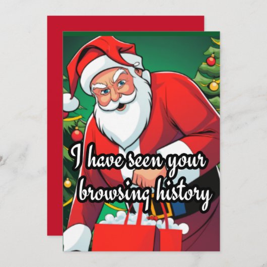 サンタクロースおもしろい|閲覧履歴クリスマス シーズンカード (正面/裏面)