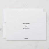 サンタクロースおもちゃでストッキングを詰め込むクリスマス シーズンカード (裏面)