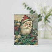 サンタクロースおもちゃの常緑サック シーズンポストカード (スタンド正面)