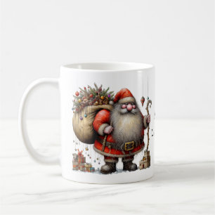 サンタクロースおもちゃバッグとクリスマス コーヒーマグカップ