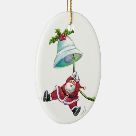 サンタクロースおよびクリスマス鐘のオーナメント セラミックオーナメント (右)