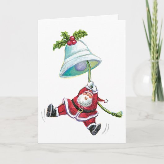 サンタクロースおよびクリスマス鐘の挨拶状 シーズンカード (正面)