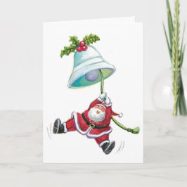 サンタクロースおよびクリスマス鐘の挨拶状 シーズンカード