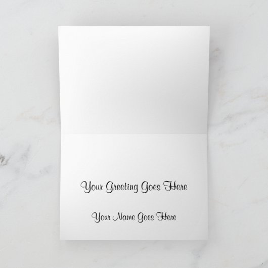 サンタクロースおよびタツノオトシゴのそりの挨拶状 シーズンカード (内部)