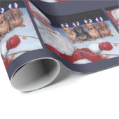 サンタクロースおよびダックスフントのChristmaの包装紙 ラッピングペーパー (ロールコーナー)