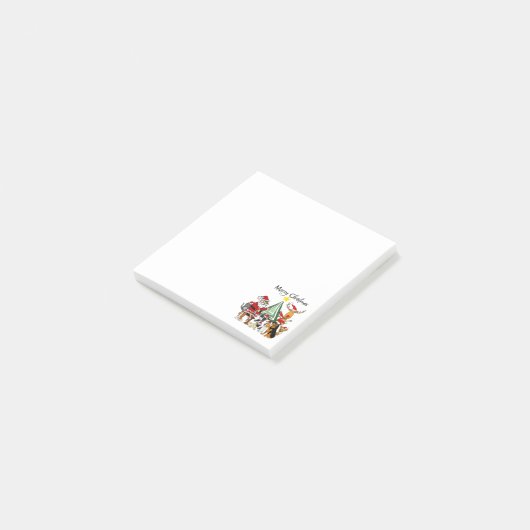 サンタクロースおよび友人のクリスマスのおもしろいな漫画 ポストイット (アングル)