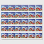 サンタクロースおよび彼のフェレットの包装紙 ラッピングペーパー (フラット)