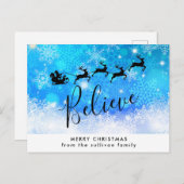 サンタクロースおよび彼の飛んでいるなトナカイ-信じて下さい ポストカード (正面/裏面)
