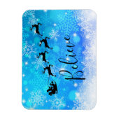 サンタクロースおよび彼の飛んでいるなトナカイ-信じて下さい マグネット (縦)