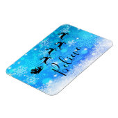 サンタクロースおよび彼の飛んでいるなトナカイ-信じて下さい マグネット (左側)