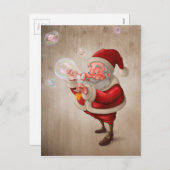 サンタクロースおよび泡石鹸 シーズンポストカード (正面/裏面)