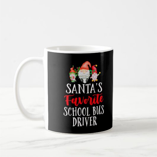サンタクロースお気に入りのスクールバス運転手 クリスマスノーム コーヒーマグカップ (左)