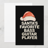 サンタクロースお気に入りのベースギタリスト クリスマス 招待状 (正面/裏面)