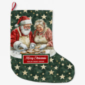 サンタクロースお洒落クリスマスストッキングファミリー ラージクリスマスストッキング (正面)