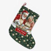 サンタクロースお洒落クリスマスストッキングファミリー ラージクリスマスストッキング (正面 (吊り時))