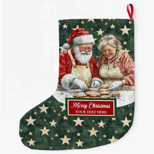 サンタクロースお洒落クリスマスストッキングファミリー ラージクリスマスストッキング (裏面)