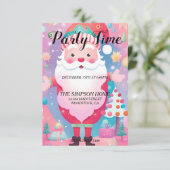 サンタクロースお洒落クリスマスパーティの招待状 招待状 (スタンド正面)