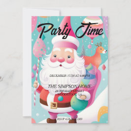 サンタクロースお洒落クリスマスパーティの招待状 招待状