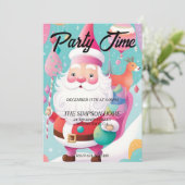 サンタクロースお洒落クリスマスパーティの招待状 招待状 (スタンド正面)