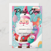 サンタクロースお洒落クリスマスパーティの招待状 招待状 (正面/裏面)