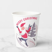 サンタクロースお洒落メリークリスマスパーソナライズされた 紙コップ (裏面)