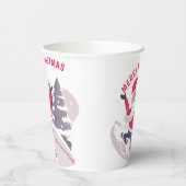 サンタクロースお洒落メリークリスマスパーソナライズされた 紙コップ (左)