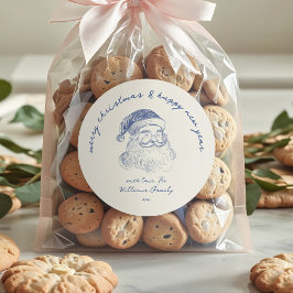 サンタクロースお洒落メリークリスマス ラウンドシール