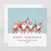 サンタクロースお洒落格言クリスマス企業の シーズンカード (正面/裏面)