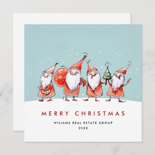 サンタクロースお洒落格言クリスマス企業の シーズンカード (正面/裏面)