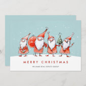 サンタクロースお洒落格言クリスマス企業の シーズンカード (正面/裏面)