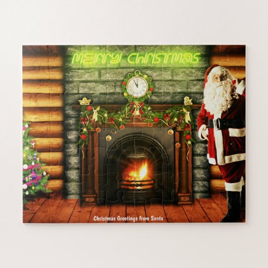 サンタクロースからのクリスマスの挨拶 ジグソーパズル (横)