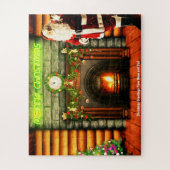 サンタクロースからのクリスマスの挨拶 ジグソーパズル (縦)