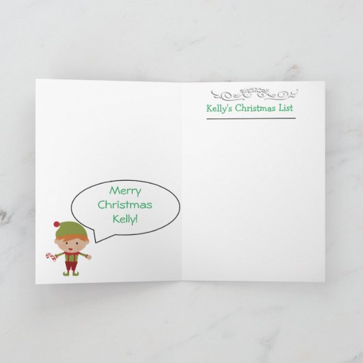 サンタクロースからのクリスマスの願いの手紙 シーズンカード (内部)