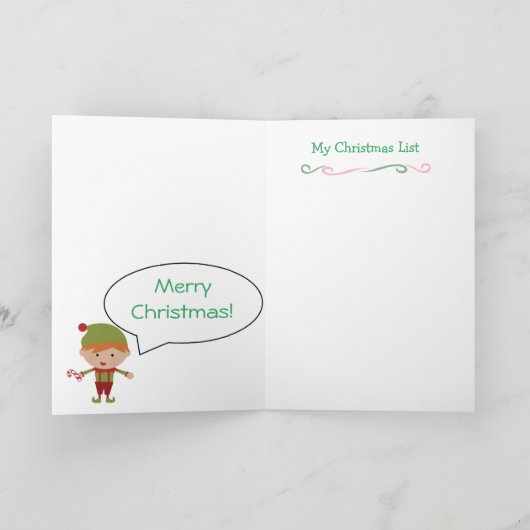 サンタクロースからのクリスマスウィッシュレター シーズンカード (内部)