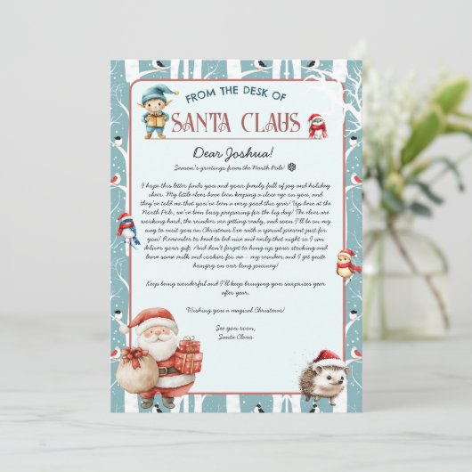 サンタクロースからのクリスマスウッドランドレター 招待状 (スタンド正面)