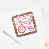 サンタクロースからのクリスマスノースポールメール配信 スクエアシール (封筒)