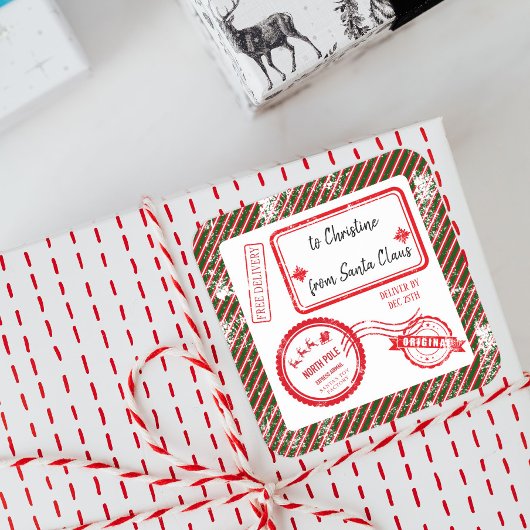 サンタクロースからのクリスマスノースポールメール配信 スクエアシール