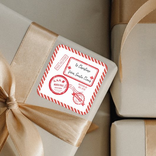 サンタクロースからのクリスマスノースポールメール配信 スクエアシール